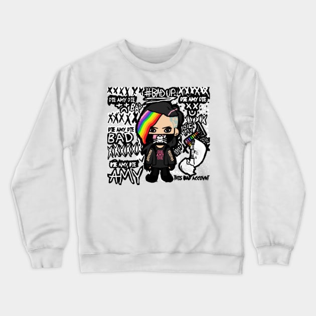 BAD AMY ''DIE AMY DIE'' (RAINBOW') Crewneck Sweatshirt by KVLI3N